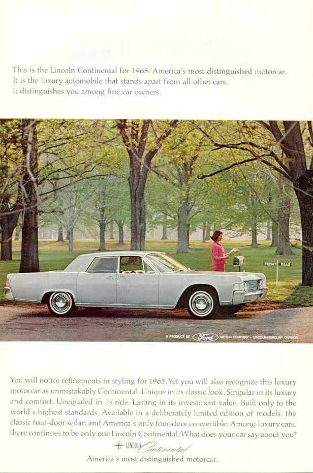 1965 Lincoln Auto Advertising